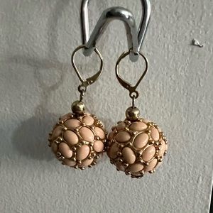 Kenneth Jay Lane millennial pink drop ball earrings